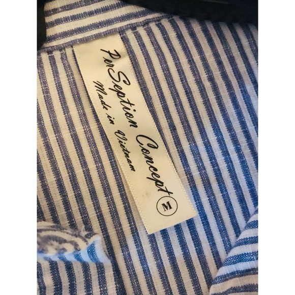 Pintsripe Belted Shirt Dress, Size M - Picture 9 of 9